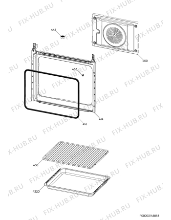 Взрыв-схема плиты (духовки) Electrolux EEC2409BOX - Схема узла Oven